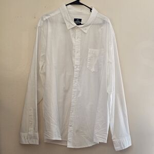 George Men's 3X White Long-Sleeve Button-Up Dress Shirt
